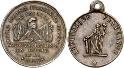 EUROPA. 
FRANKREICH. 
2. Republik 1848-1852. Medaillen 1848 (o. Sign.) a. d. 23./24. Februar. Republik mit Fasces und Stab mit Freiheitsmütze stehen...