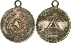 EUROPA. 
FRANKREICH. 
2. Republik 1848-1852. Medaille 1849 a.d. 1. Jahrestag d. Revolution von 1848. Richtlot zw. 6 Z. Schrift / Freiheitsmütze im S...
