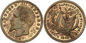 EUROPA. 
FRANKREICH. 
Napoleon III. 1852-1870. Jeton 1855 (o. Sign. C T) a.s. Besuch bei Königin Viktoria v. Großbritannien. Kopf n.l. / Lorbeerzwei...