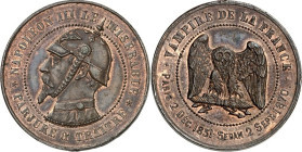 EUROPA. 
FRANKREICH. 
Napoleon III. 1852-1870. Spottmedaille o.J. (1871) NAPOLEON III LE MISERABLE - PARJURE & TRAITRE Brb. in Uniform m. preuß. Pic...