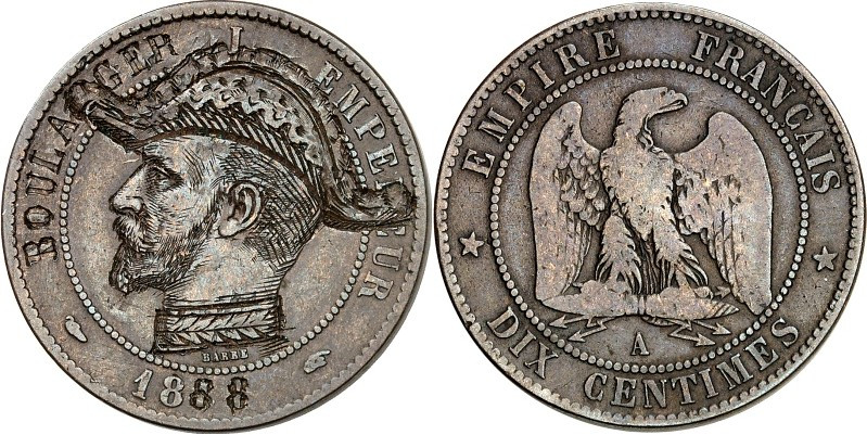EUROPA. 
FRANKREICH. 
Napoleon III. 1852-1870. Spottmünze Cu-10 Centimes, mit ...