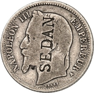 EUROPA. 
FRANKREICH. 
Napoleon III. 1852-1870. Gegenstempelung franz. Kursmünz...