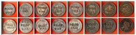 EUROPA. 
FRANKREICH. 
Napoleon III. 1852-1870. LOT Britische Gegenstempelungen franz. Kursmünzen (10 Cent., 5 Cent.) mit dem Bildnis d. Kaisers, u.a...