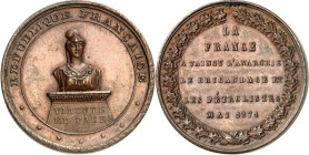 EUROPA. 
FRANKREICH. 
3. Republik 1870-1940. Medaille 1871 (o. Sign.) a.d. Überwindung d. Anarchie und d. Brigantentums. Büste d. Pallas Athena (Rep...