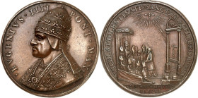EUROPA. 
ITALIEN-Kirchenstaat. 
Eugen IV. 1431-1447. Medaille o.J. ("1446") (1566/1572) (o.Sign., v. Paladino) a. d. Kanonisierung von Nikolaus von ...