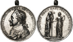 EUROPA. 
SCHWEDEN. 
Gustav II. Adolf 1611-1632. Medaille 1832 (v. C.M. Mellgren) a. s. 200. Todestag. Belorb. geharn. Brb. n.l. / PERIGIT NOBIS HAEC...