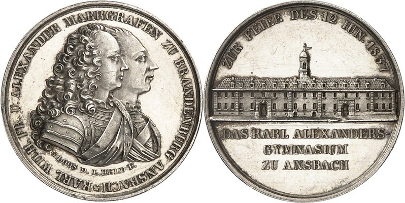STÄDTE. 
DEUTSCHE STÄDTE. 
ANSBACH. Medaille 1837 (v. L.Held, b.G.Loos) a.d.10...