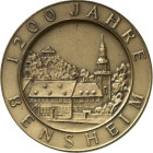 STÄDTE. 
DEUTSCHE STÄDTE. 
BENSHEIM in Hessen. BENSHEIM. Medaille (1972) (o.&nbsp;Sign.) 1200 Jahre Stadt. Innenstadthäuser u. Kirche. einseitig, Ge...