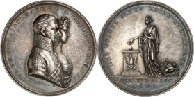 STÄDTE. 
DEUTSCHE STÄDTE. 
BERLIN. Medaille 1809 (v. D. Loos u. J. A. Hoffmann) a. d. Rückkehr d. Königspaares nach Berlin. Beider Brb. n.r. / DES V...