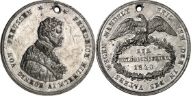 STÄDTE. 
DEUTSCHE STÄDTE. 
BERLIN. Medaille 1840 (v. K. Fischer / C. Pfeuffer) a. d. Berliner Huldigung. Kopf König Friedrich Wilhelms IV. n.r. / Ge...