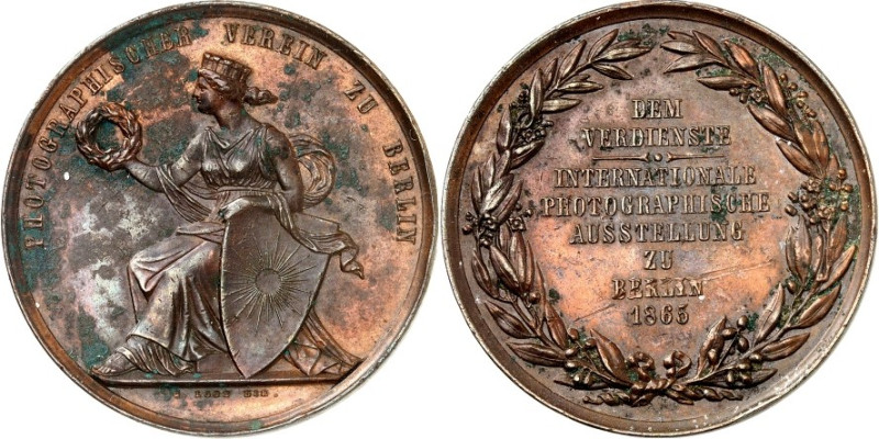 STÄDTE. 
DEUTSCHE STÄDTE. 
BERLIN. Verdienstmedaille 1865 (v. G. Loos) d. Int....