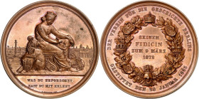 STÄDTE. 
DEUTSCHE STÄDTE. 
BERLIN. Medaille 1872 (v. E. Weigand) a.d. 50 jähr. Dienstjubiläum des Stadtarchivars Ernst Fidicin. Sitzende Berolina vo...