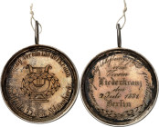 STÄDTE. 
DEUTSCHE STÄDTE. 
BERLIN. SCHÖNEBERG. Gravierte Medaille 1881 (o. Sign.) a.d. 25jährige Stiftungsfest d. Gesangvereins Liederkranz Schönebe...