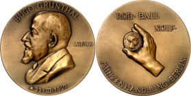 STÄDTE. 
DEUTSCHE STÄDTE. 
BERLIN. Medaille o.J. (1929) (v. G. Morin) a.d. 60. Geburtstag des Münzhändlers Hugo Grünthal. Brb.n.l. / Hand hält itali...
