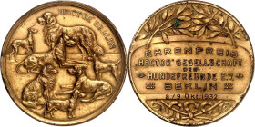 STÄDTE. 
DEUTSCHE STÄDTE. 
BERLIN. Preismedaille o.J. (1932 grav.) (o. Sign.) Ehrenpreis d. "Hector" Gesellschaft d. Hundefreunde e.V. Berlin. Hunde...