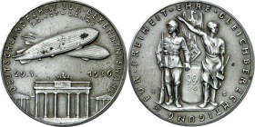 STÄDTE. 
DEUTSCHE STÄDTE. 
BERLIN. Medaille 1936 v. K. Goetz, b. Bayer. Hauptmünzamt) a. d. Deutschlandfahrt v. LZ 127 und LZ 129 anl. der "Bekenntn...