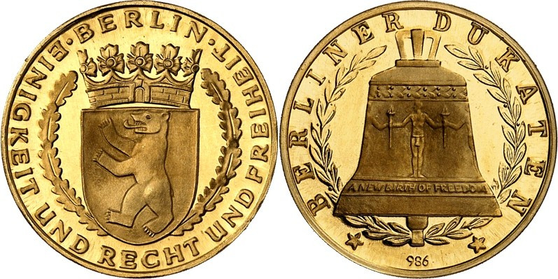 STÄDTE. 
DEUTSCHE STÄDTE. 
BERLIN. Goldmedaille "Berliner Dukaten" o.J. Gekr. ...