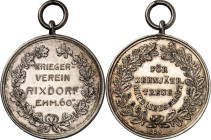 STÄDTE. 
DEUTSCHE STÄDTE. 
BERLIN. (BERLIN-)RIXDORF (seit 1912 NEUKÖLLN). Medaille o.J. (o. Sign.) Kriegervereins Rixdorf "Ehm. 60", für 10jährige t...