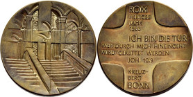 STÄDTE. 
DEUTSCHE STÄDTE. 
BONN-KREUZBERG. Medaille 1983 (o.&nbsp;Sign.) a. d. Heilige Jahr. Impressionen d. Innenansicht d. Kreuzberg-Kirche mit Tr...