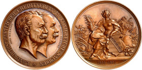 STÄDTE. 
DEUTSCHE STÄDTE. 
DRESDEN. Medaille 1891 (v. H. Spieler u. L. D.) auf das 25jährige Bestehen d. landwirtschaftlichen Creditvereins im König...