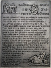 RELIGION UND ETHIK. 
KALENDER- u. JAHRESMEDAILLEN. 
Neujahrsplakette 1930 Lauchhammer / Fritz Pühler. Links oben alter Mann am Tisch, r. Wappen, unt...