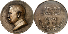BILDHAUER und MEDAILLEURE des XIX. bis XXI. Jh.. 
DEUTSCHLAND vor 1945. 
SCHWEGERLE, Hans *1882 Lübeck +1950 München. Medaille 1916 auf Brunck, Loth...