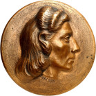 BILDHAUER und MEDAILLEURE des XIX. bis XXI. Jh.. 
DEUTSCHLAND zeitgenössisch nach 1945. 
unleserl. Sign. Eins. Medaille (Rundrelief) 1945 mit d. Kop...