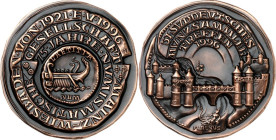 BILDHAUER und MEDAILLEURE des XIX. bis XXI. Jh.. 
DEUTSCHLAND zeitgenössisch nach 1945. 
HUSTER, Victor *1955 Baden-Baden. Medaille 1996 MAINZ-WIESB...