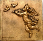 BILDHAUER und MEDAILLEURE des XIX. bis XXI. Jh.. 
DEUTSCHLAND zeitgenössisch nach 1945. 
SCHERBA, Artur. Eins. Plakette o.J. Fliegender Putto mit Fl...