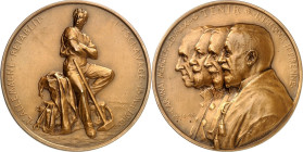 BILDHAUER und MEDAILLEURE des XIX. bis XXI. Jh.. 
BELGIEN. 
DEVREESE, Godefroid *1861 Courtrai +1941 Brüssel. Medaille 1923 "L'Allemagne retablit l'...