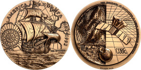 BILDHAUER und MEDAILLEURE des XIX. bis XXI. Jh.. 
BELGIEN. 
HUYBRECHTS, Paul *1951 Winksele. Medaille "1992" (1991) (b. Monnaie de Paris) AMERIKA - ...