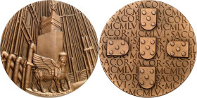 BILDHAUER und MEDAILLEURE des XIX. bis XXI. Jh.. 
PORTUGAL. 
NORTE de ALMEIDA, Marcelino *1906. Medaille 1956 a.d. 20jähr.(?) Jubiläum der Ölgesells...