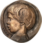 BILDHAUER und MEDAILLEURE des XIX. bis XXI. Jh.. 
UNGARN. 
RENNER, Kàlman *1927 Sopron +1994 ebd. Medaille o.J. (1978) a. seineTochter Erika. Büste ...