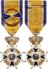 EUROPA. 
NIEDERLANDE. 
Oranien-Nassau-Orden 4.Klasse o.J. (seit 1892) für Zivilpersonen. Goldener Löwe auf weißblau emailliertem Malteserkreuz auf g...