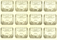 FRANKREICH. 
Assignaten. 
50 Sols 4.1.1792 20er Bogen eine Unterschrift, Bogen-Nr.12. Pi. A 55. . 

I,II