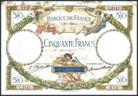 FRANKREICH. 
III. Republik -. 
50 Francs 20.4.1928. Pick&nbsp; 77a. . 

fleckig IV