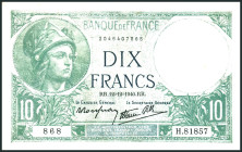 FRANKREICH. 
III. Republik -. 
10 Francs 12.12.1940. Pick&nbsp; 84. . 

III