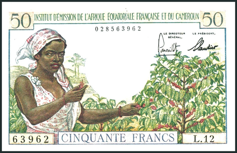 FRANZÖSISCH ÄQUATORIAL AFRIKA. 
50 Francs o.D (1957). Pick&nbsp; 31. . 

I
