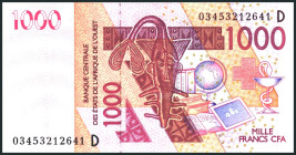 FRANZÖSISCH WESTAFRIKA. 
MALI. 1000 Francs 2003. Pi. 415Da. . 

I