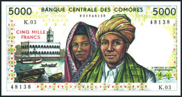 KOMOREN. 
5000 Francs o.D. (1984). Pi. 12a. . 

I