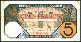 WESTAFRIKANISCHE STAATEN (Frz.). 
DAKAR. 
5 Francs 1.9.1932. Pi.5Bf. . 

III-IV