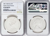 British Dependency. Elizabeth II silver Matte Proof "Gothic Crown - Victoria" 5 Pounds 2021 PR70 NGC, Commonwealth mint, KM-Unl. Mintage: 625. HID0980...