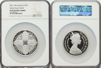 British Dependency. Elizabeth II silver Proof "Gothic Crown - Shield" 20 Pounds (10 oz) 2021 PR70 Ultra Cameo NGC, Commonwealth mint, KM-Unl. Mintage:...