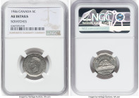 George VI Pair of Certified 5 Cents NGC, 1) 5 Cents 1946 - AU Details (Scratches), KM39a 2) "Nickel Bicentennial" 5 Cents 1951 - MS65, KM48 Royal Cana...