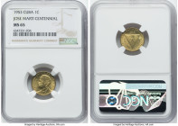 Republic "Jose Marti Centennial" Centavo 1953 MS65 NGC, Philadelphia mint, KM26. HID09801242017 © 2022 Heritage Auctions | All Rights Reserved