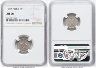 Republic 5-Piece Lot of Certified Centavos NGC, 1) Centavo 1920 - AU58, KM9.1 2) Centavo 1938 - AU58, KM9.1 3) Centavo 1943 - MS64, KM9.2a 4) Centavo ...