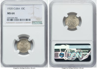 Republic 10 Centavos 1920 MS64 NGC, Philadelphia mint, KM-A12. HID09801242017 © 2022 Heritage Auctions | All Rights Reserved