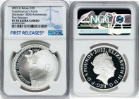 Elizabeth II silver Proof "Tutankhamun Tomb Discovery 100th Anniversary" 5 Pounds 2022 PR70 Ultra Cameo NGC, KM-Unl, S-Unl. Limited Edition Presentati...