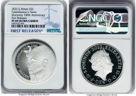 Elizabeth II silver Proof Piefort "Tutankhamun Tomb Discovery 100th Anniversary" 5 Pounds 2022 PR69 Ultra Cameo NGC, KM-Unl, S-Unl. Limited Edition: 8...