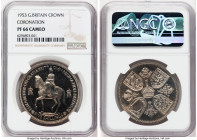 Elizabeth II 10-Piece Certified "Coronation" Proof Set 1953 NGC, KM-PS25. Includes Farthing through Crown with grades that range from PR63 to PR67 (se...